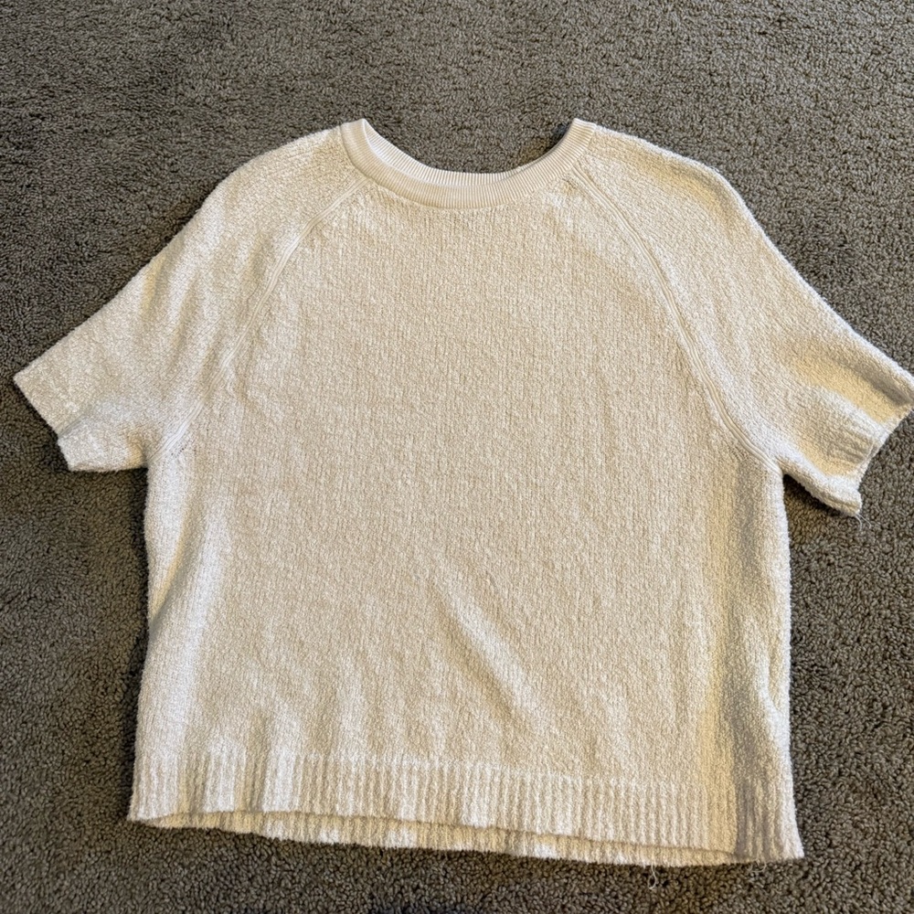 Banana Republic White Short Sleeve Sweater Tee